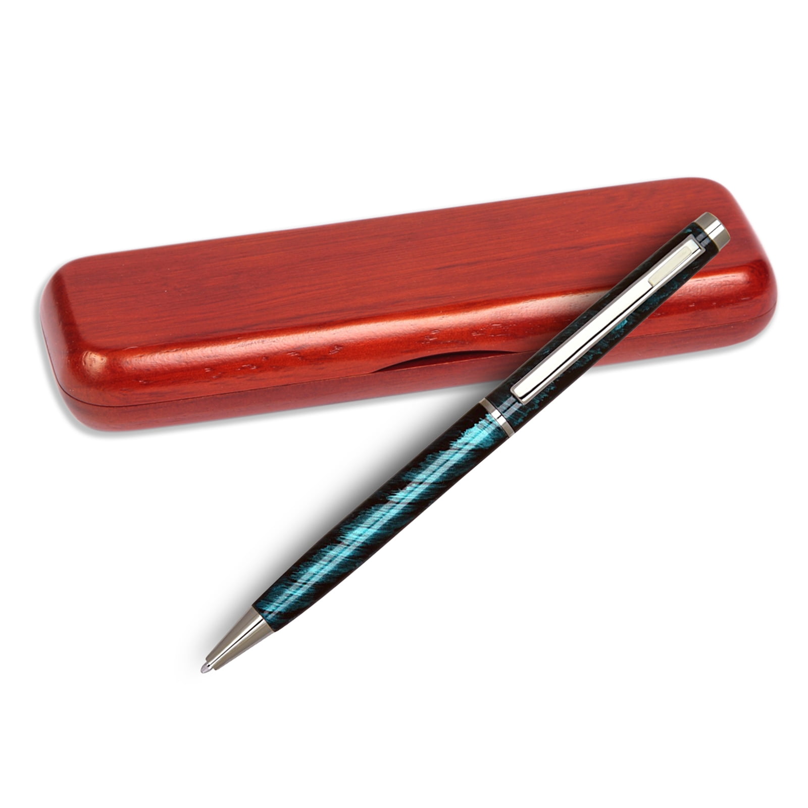 4G Ball Pen - Turquoise with White Accents with Single Gift Box Rosewood