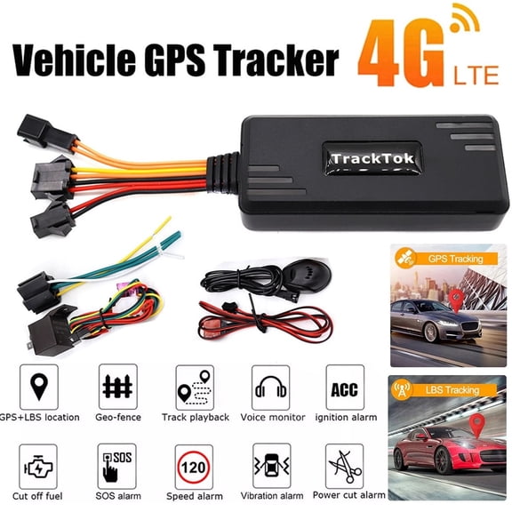 4G Car GPS Tracker Real Time Vehicle Tracking Device Anti Theft Locator Remote Control GPS GSM Car Tracking Device 9V-90V Voltage GPS LBS AGPS Vehicle Security Tracker for Cars Trucks Motorcycles
