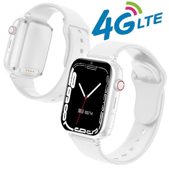 4G Children's Smartwatch Phone - GPS WiFi LBS Location Tracker SOS Call Watch, White