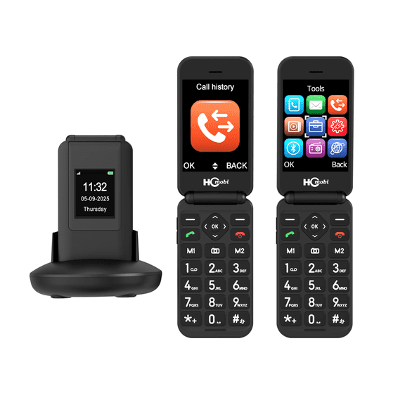 4G Flip Phone Unlocked, 2.8+1.5"Dual Screen Flip Phones for Seniors, SOS Button,Speed Dial,Hans-Free,Big Buttons,Bluetooth,Camera,FM Radio,1400mAh Battery
