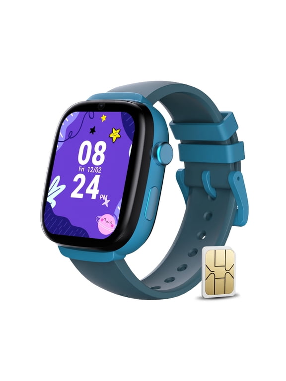 4G GPS Kids Smart Watch with Pre-Installed SIM Card, Video Call SOS School Mode Parental Control Waterproof Children Smart Wrist Watch, US Version for Daily Kids Outdoor Use