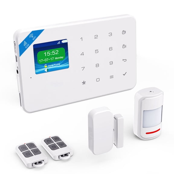 4G Home Alarm System, Keypad Panel, PIR Sensors,Doorbell Mode for Home Security