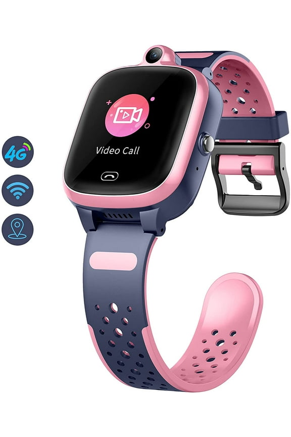 4G Kids Smart Watch with Full HD Touch Screen Video Call,Voice Chat,Camera,Alarm,SOS,Pedometer,Sleep Monitor,IP67 Waterproof WiFi GPS Location Tracker Children Smart Watches for Kids