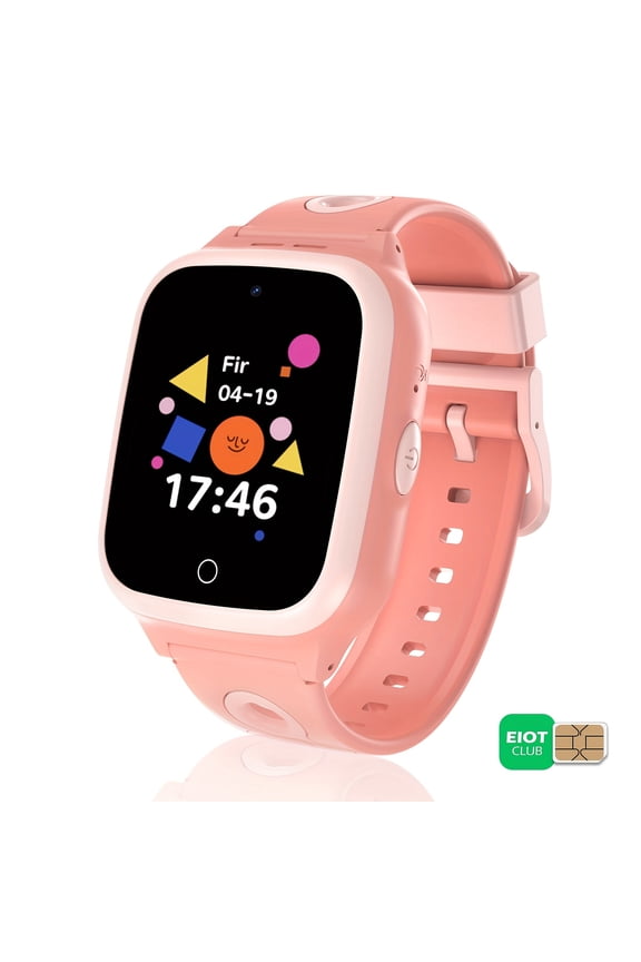 4G Kids Smart Watch Support SIM Card with 30-Day Free Unlimited Data Plan, Two-Way Call Chat GPS Tracker & Powerful Parental Control School Mode, Children Phone Watch for Ages 3-12, Blue