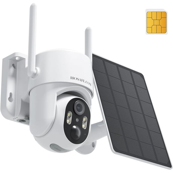 4G LTE Cellular Camera No Internet Needed, Solar No wifi Camera Outdoor With SIM Card Jobsite, Color Night Version, 360 Live View, Motion Detection, 2-Way Audio