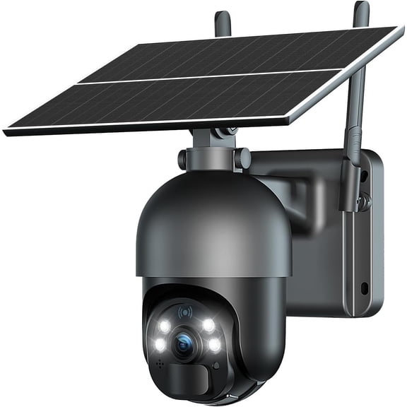 4G LTE Cellular Camera Outdoor Solar Camera Built-in SIM Card, Color Night Vision PTZ 360? View, PIR Motion Detection, 2-Way Talk, No WiFi, IP66
