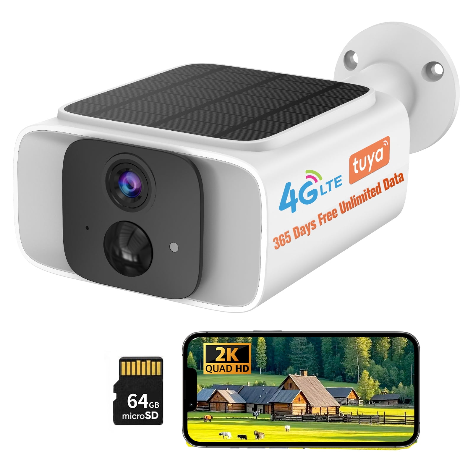 Colourful Vision 4G LTE Cellular Security Camera Outdoor Wireless, 365-Day Unlimited ...