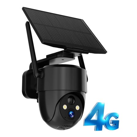 4G LTE Cellular Security Camera Solar Outdoor 3MP 360 View Off Grid No WiFi Color Night Vision