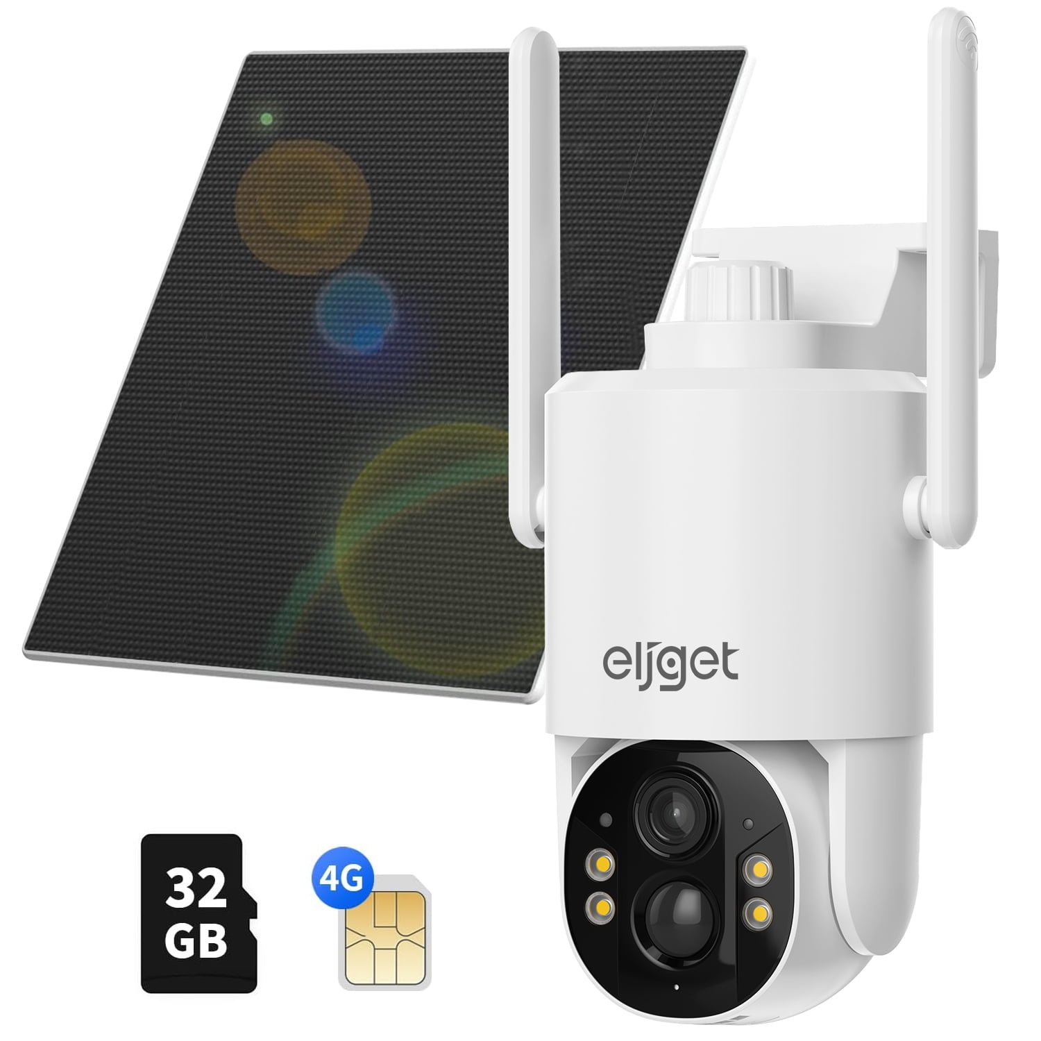 4G LTE Cellular Solar Security Camera, Wireless Outdoor 2.5K Surveillance Camera with SIM Card No-WiFi, 360 Live View, Spotlight Color Night Vision, Motion&Siren Alert, 2-Way Audio