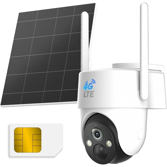 Raycom S-M1W-SP-1pc Wireless Outdoor Solar-Powered Surveillance Camera, 2K 1 Channel 3MP Bullet with 360 Live View, Color Night Vision