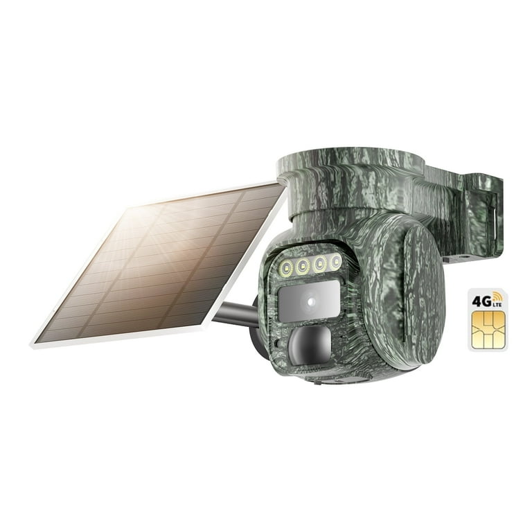 4G LTE Cellular Trail Camera with Solar Panel, No WiFi Security