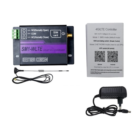 4G LTE FDD GSM SMS Smart Remote Relay Controller SM1-WLTE ON/OFF Switch APP Web Control For Sliding Swing Gate Opener