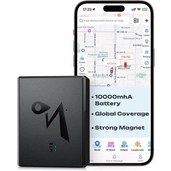 LEFUN 4G LTE Magnetic GPS Vehicle Tracker with 6-Month Battery Life, Real-Time Global Tracking & 90-Day Location History