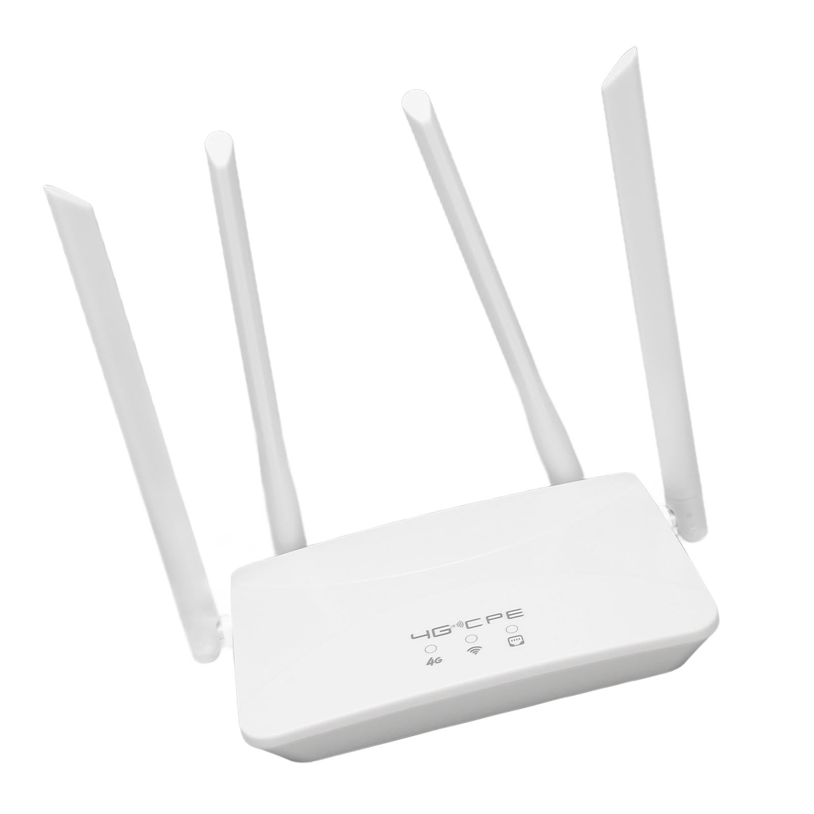 4G LTE Router 300Mbps 4 High Gain Antenna Mobile Hotspot Wireless WiFi Router with SIM Card Slot for Europe Asia 100240V EU Plug-