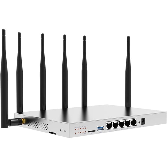 4G LTE Router | AC1200Mbps Dual Band CAT4 Wireless Router with Metal Case and Detachable 65dBi Antennas| Gigabit Ethernet with TF Card Slot & USB3.0 Port & SIM Card Slot