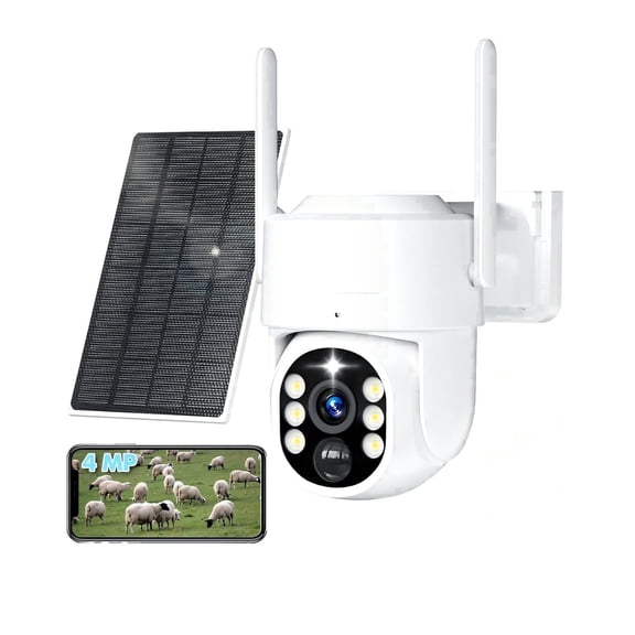 Generic 4G LTE Solar Security Camera Outdoor, No WiFi, 2K Video, Multi-Functional Night Vision, PIR AI, 2-Way Audio
