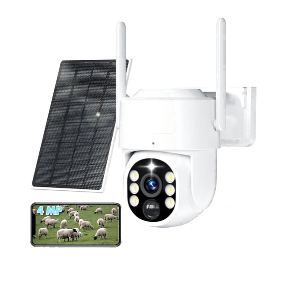Generic 4G LTE Solar Security Camera Outdoor, No WiFi, 2K Video, Multi-Functional Night Vision, PIR AI, 2-Way Audio