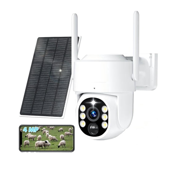 Generic 4G LTE Solar Security Camera Outdoor, No WiFi, 2K Video, Multi-Functional Night Vision, PIR AI, 2-Way Audio
