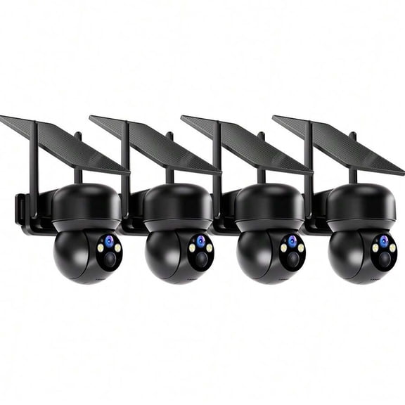 4G LTE Solar Security Camera Outdoor, 360 View, AI Human Detection, Color Night Vision, SIM Card Included