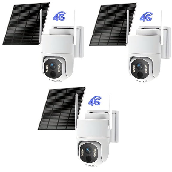 4G LTE Solar Security Camera with PIR Motion Sensor, 355° Live View, 1080P Night Vision, Two-Way Audio, Remote Access, No WiFi Required