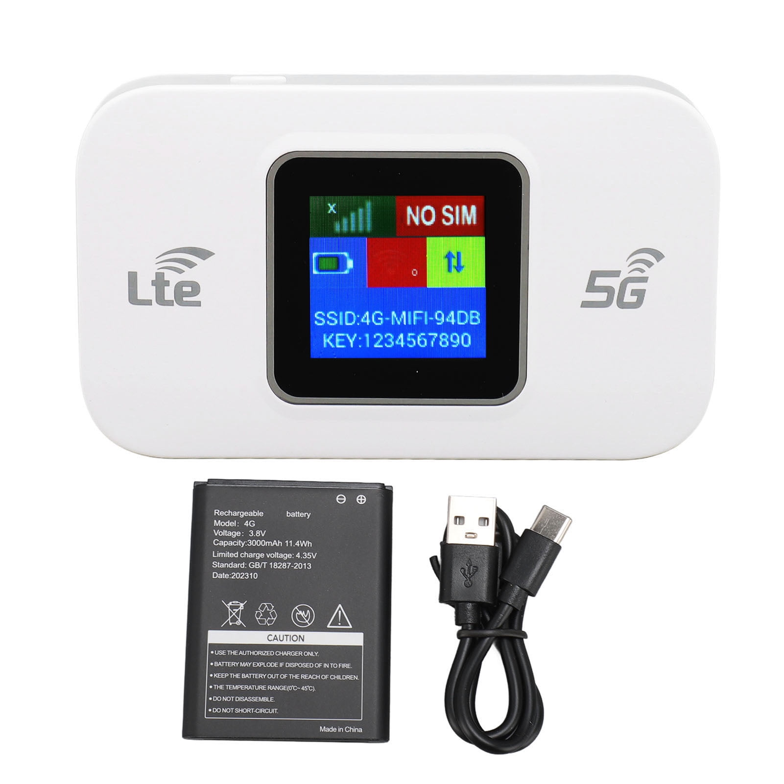 4G LTE WiFi Modem, 300Mbps High Speed Mobile Router with Color Screen ...