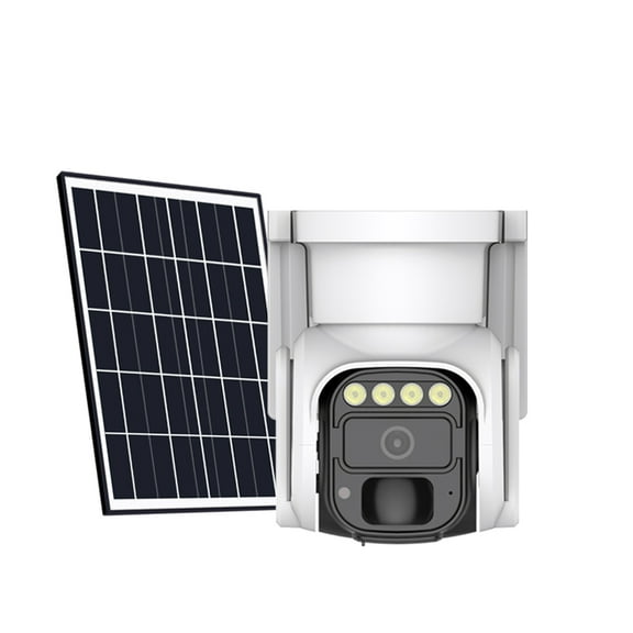 4G Network Security High-Definition Camera,Solar-Powered,No WiFi Required,Wireless Outdoor Surveillance Camera,360-Degree Real-Time Monitoring,Night Vision,PIR Motion Detection Alarm,White