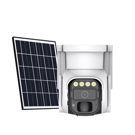 4G Network Security High-Definition Camera,Solar-Powered,No WiFi Required,Wireless Outdoor Surveillance Camera,360-Degree Real-Time Monitoring,Night Vision,PIR Motion Detection Alarm,White