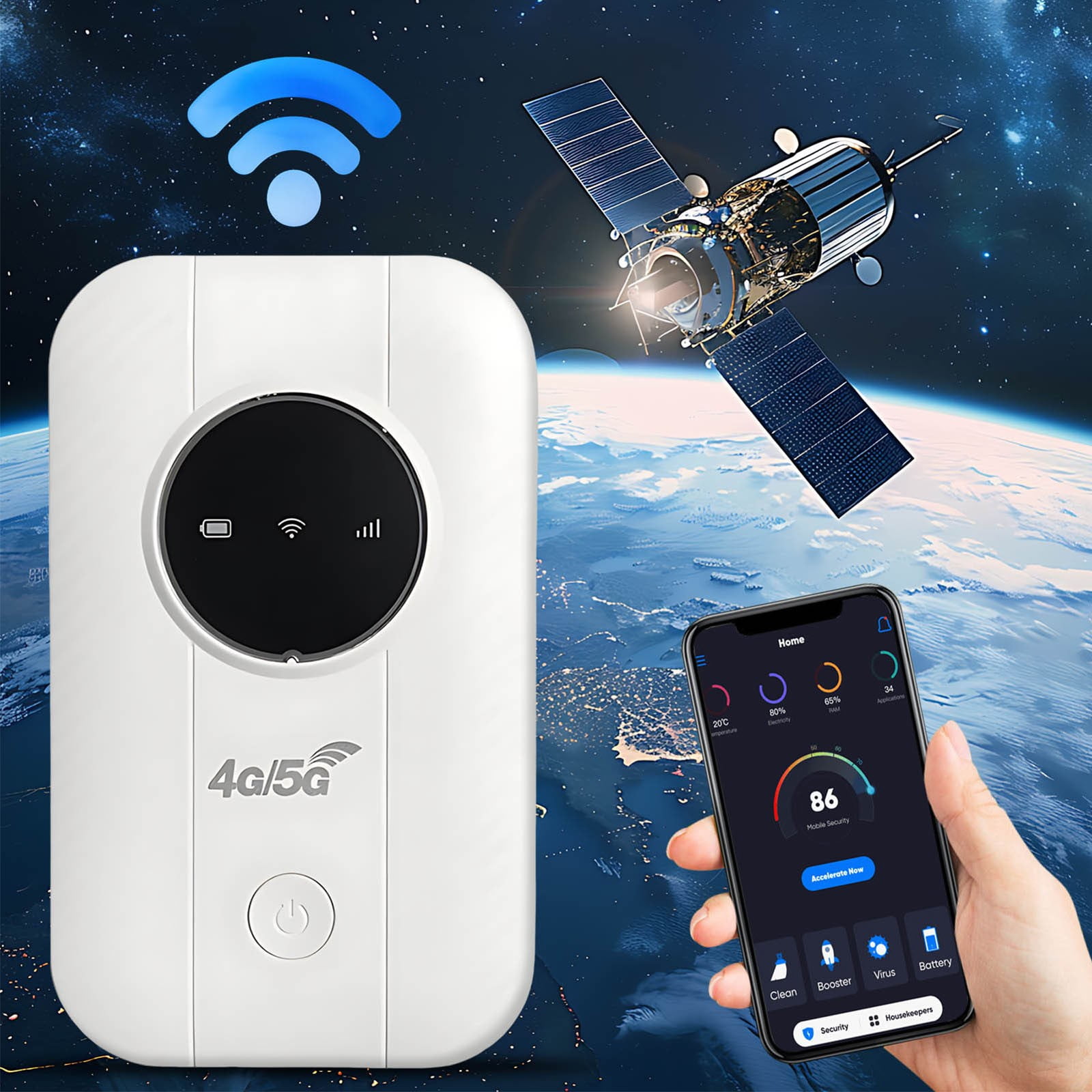 4G Portable USB Modem, 300Mbps Unlocked Mobile Hotspot with SIM Card Slot, 3200MAh Long Lasting and Rechargeable Battery Router, Note: SIM Card is Not Included