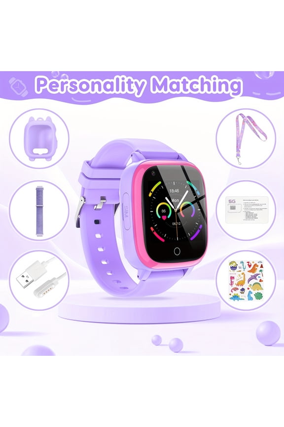 4G Smart Watch for Kids with GPS Tracker, Texting and Calling, Kids Watch for Ages 4-12 - Includes 2 Way Call, Video Call, Chat, SOS Alerts, App - Fun & Educational Birthday Gift Idea