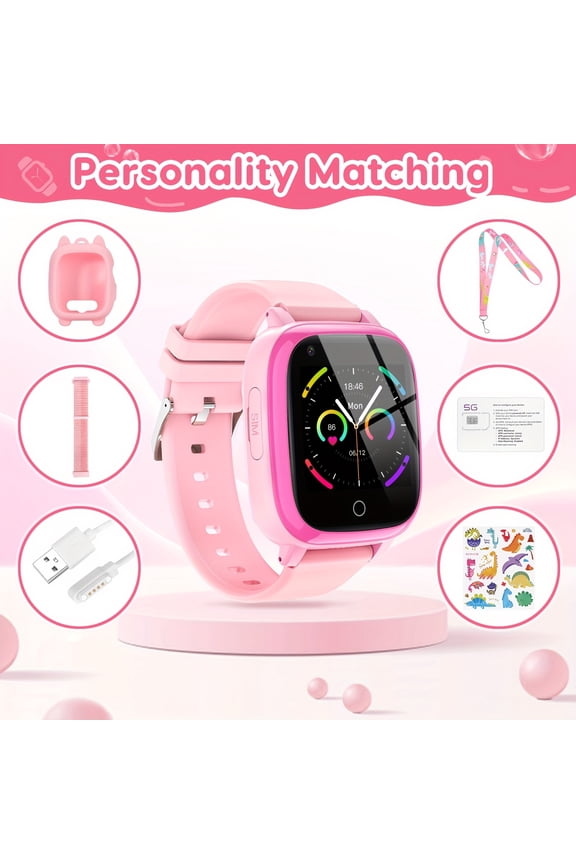4G Smart Watch for Kids with GPS Tracker, Texting and Calling, Kids Watch for Ages 4-12 - Includes 2 Way Call, Video Call, Chat, SOS Alerts, App - Fun & Educational Birthday Gift Idea