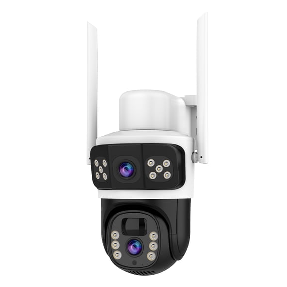 4G Solar Security Camera, Dual Lens 3 Views PTZ Camera, PIR Detection, 2-Way Audio, IP66 Waterproof, Outdoor Surveillance