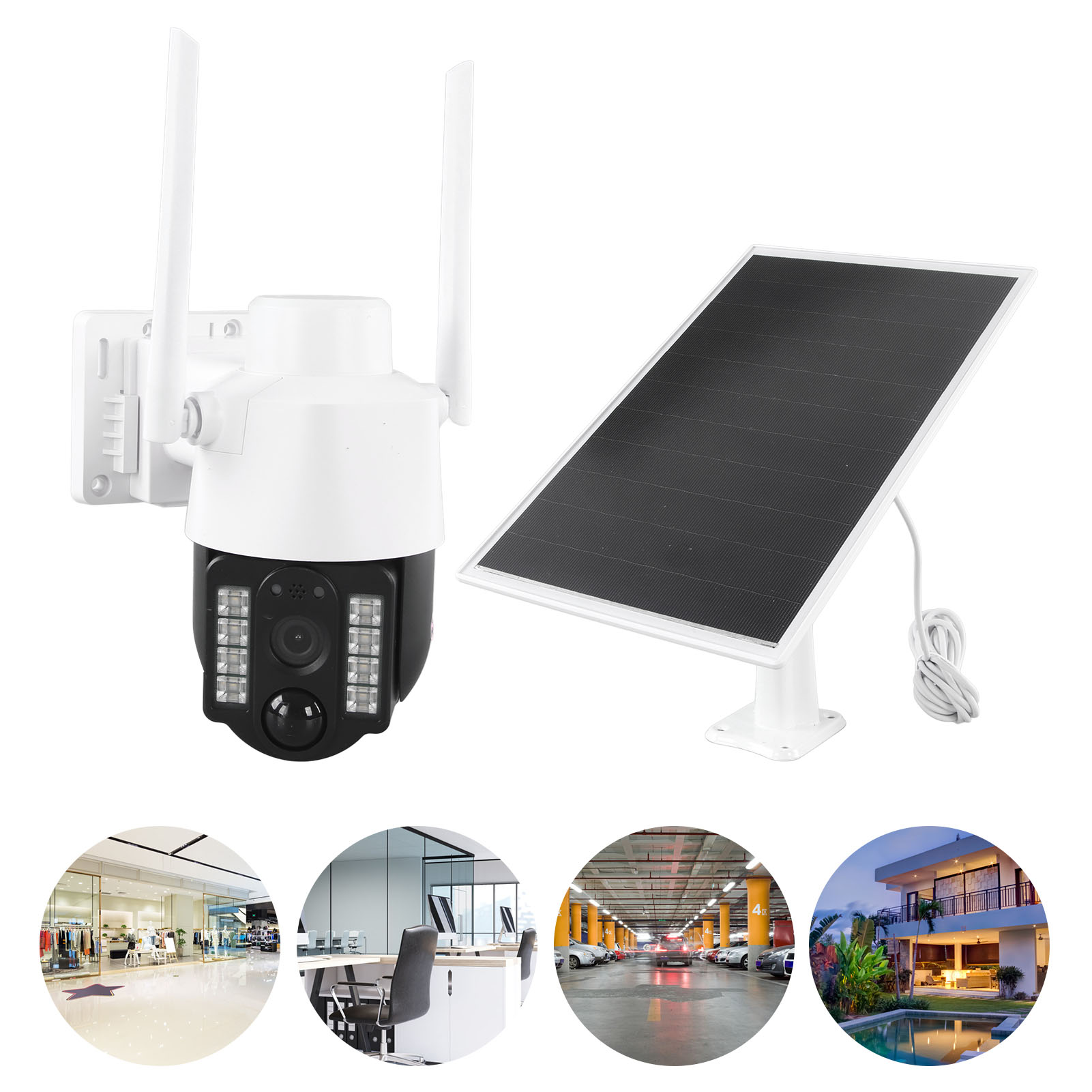 4G Solar Security Cameras Wireless Outdoor, 2MP 360 View Battery