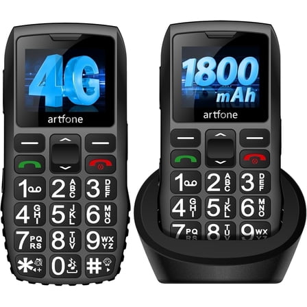 4G Volte Big Button Cell Phone Unlocked for Seniors Big Buttons Phone C1+4G for Elderly & Kids, Clear Sound, SOS Button, Convenient USB-C & Charging Dock, Talking Numbers