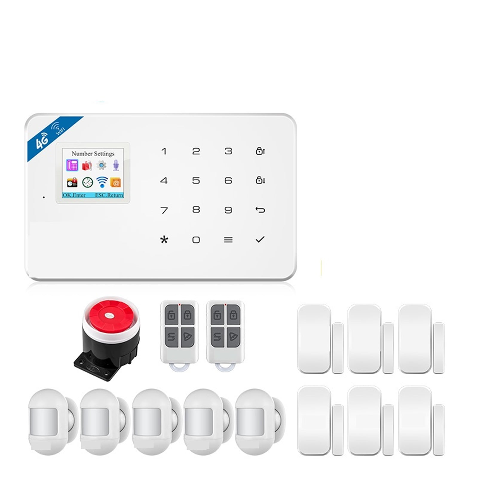 4G/WIFI Alarm System Wireless Home Security KIT W184 GSM Alarm Panel ...