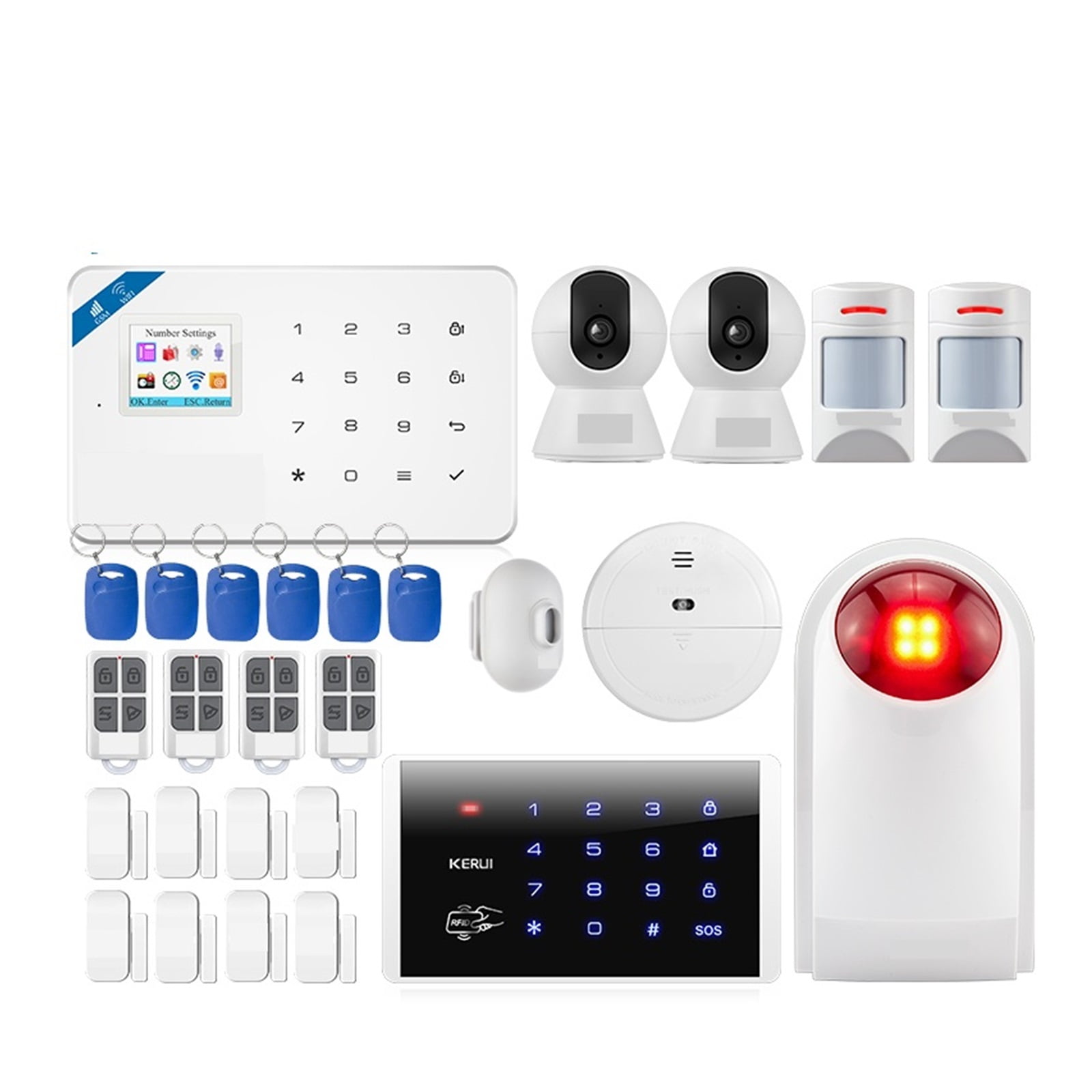 4G/WIFI Alarm System Wireless Home Security KIT W184 GSM Alarm Panel ...