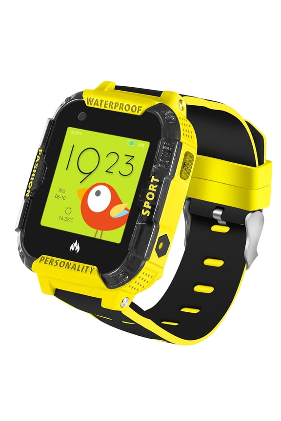 4G Waterproof Kids GPS Smart Watch Phone, with Anti-Lost GPS WIFI LBS Positioning Tracker, video call, Calling, SOS, Voice Chat, Pedometer, Alarm Clock, Birthday & Christmas for Boys or Girls (Yellow)