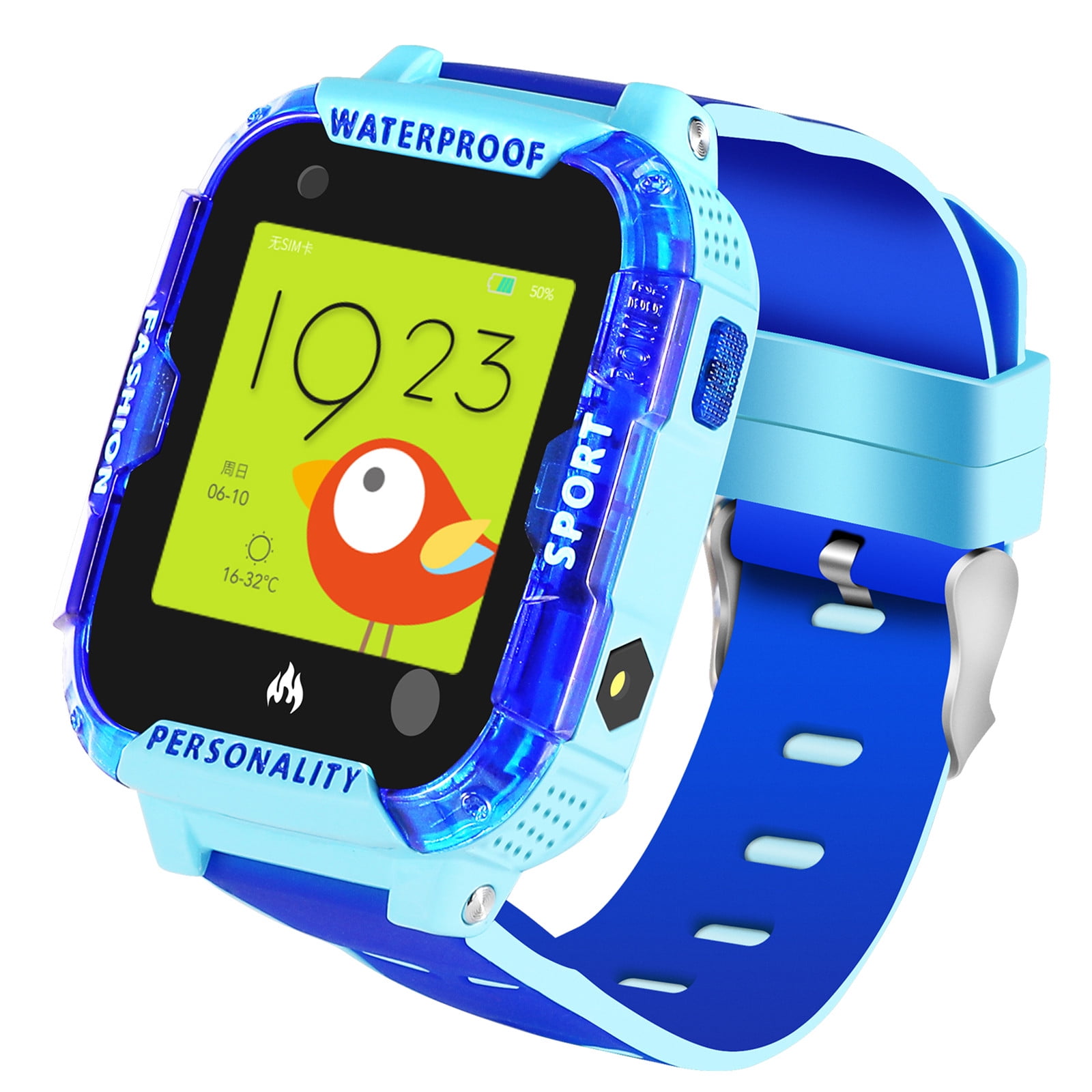 4G Waterproof Kids GPS Smart Watch Phone, with Anti-Lost GPS WIFI LBS Positioning Tracker, video call, Calling, SOS, Voice Chat, Pedometer, Alarm Clock, Birthday & Christmas for Boys or Girls (Blue)