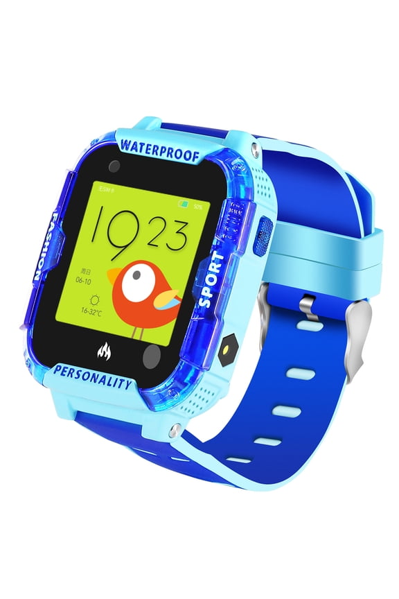 4G Waterproof Kids GPS Smart Watch Phone, with Anti-Lost GPS WIFI LBS Positioning Tracker, video call, Calling, SOS, Voice Chat, Pedometer, Alarm Clock, Birthday & Christmas for Boys or Girls (Blue)