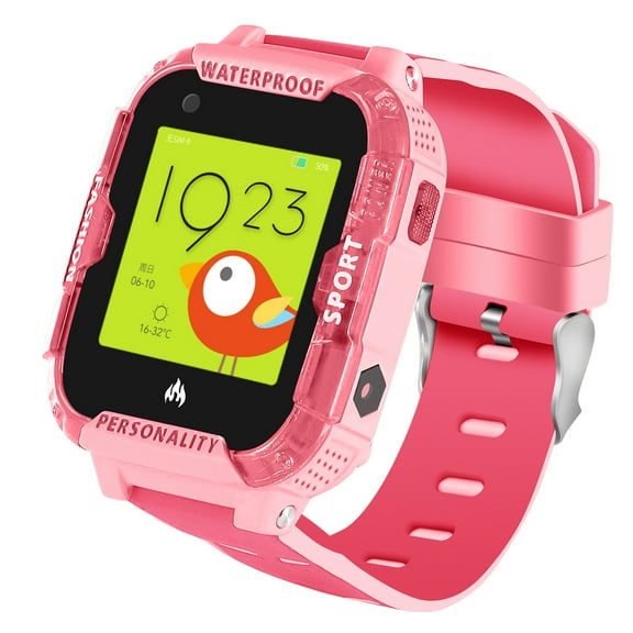 4G Waterproof Kids GPS Smart Watch Phone, with Anti-Lost GPS WIFI LBS Positioning Tracker, video call, Calling, SOS, Voice Chat, Pedometer, Alarm Clock, Birthday & Christmas for Boys or Girls (Pink)