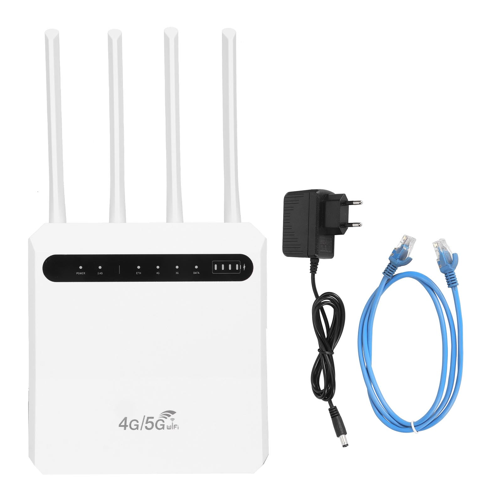 4G WiFi Router 600Mbps Standard SIM Card Slot 4 Antennas Support 20 Devices Mobile WiFi Hotspot for Europe 100240V EU Plug