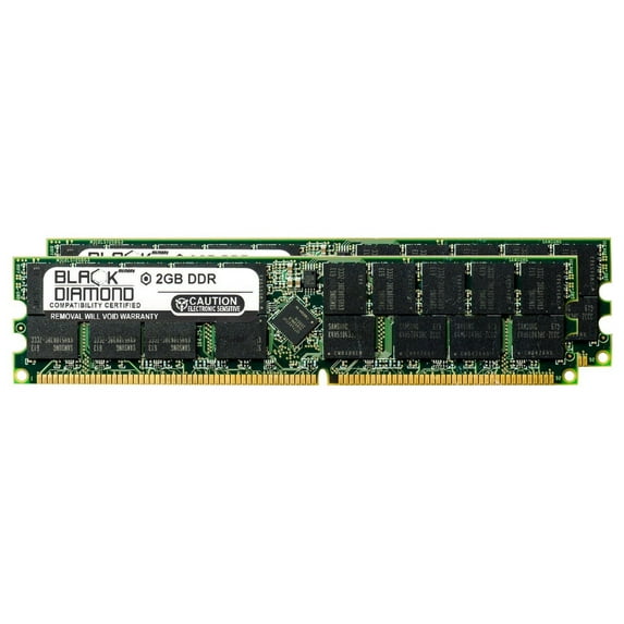 4GB 2X2GB Memory RAM for Alienware Desktops MJ-12 Xeon (DDR) DDR ECC Registered RDIMM 184pin PC2700 333MHz Black Diamond Memory Module Upgrade