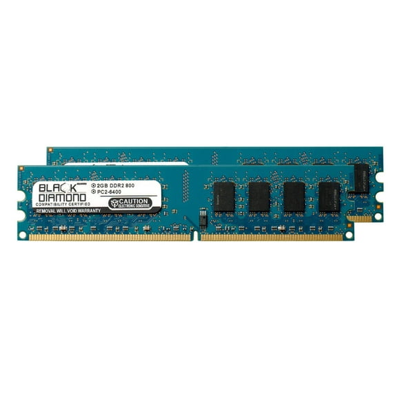 4GB 2X2GB Memory RAM for Dell OptiPlex 760 Ultra Small Form Factor (USFF) 240pin PC2-6400 800MHz DDR2 DIMM Black Diamond Memory Module Upgrade
