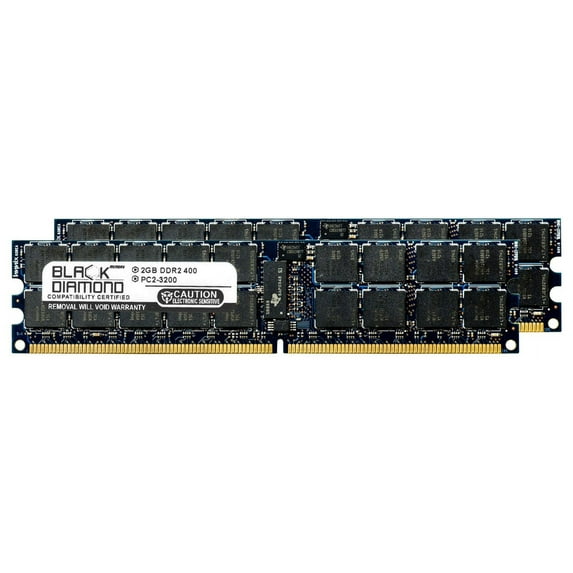 4GB 2X2GB Memory RAM for Dell PowerEdge 1850 240pin PC2-3200 400MHz DDR2 RDIMM Black Diamond Memory Module Upgrade