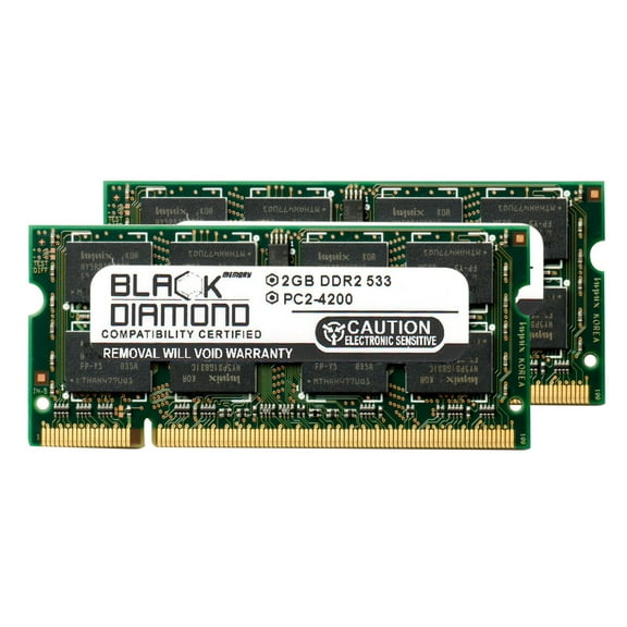 4GB 2X2GB Memory RAM for Gateway MX Series 8734 200pin 533MHz PC2-4200 DDR2 SO-DIMM Black Diamond Memory Module Upgrade
