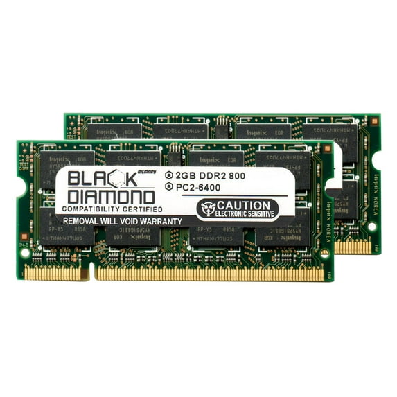 4GB 2X2GB RAM Memory for HP HDX Series X16-1140US Premium Black Diamond Memory Module DDR2 SO-DIMM 200pin PC2-6400 800MHz Upgrade