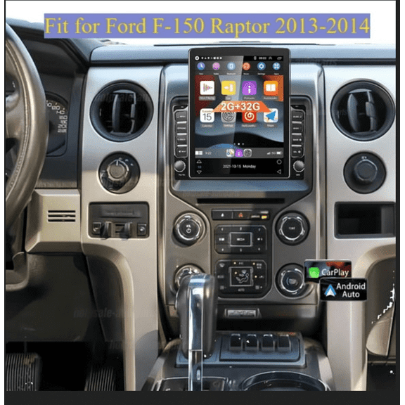 4GB+64GB 9.7 Inch Car Stereo Radio Compatible For Ford F-150 Raptor 2013 2014​ Android 15 GPS Navi Head Unit Fit for Carplay Android Auto WiFi Bluetooth RDS DSP Car Player SWC Mirror Link