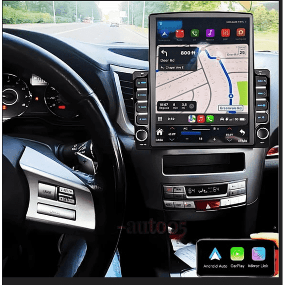 4GB+64GB 9.7 Inch Car Stereo Radio Compatible For Subaru Outback Legacy 2009-2014 Android 15 GPS Navi Head Unit Fit for Carplay Android Auto WiFi Bluetooth RDS DSP Car Player SWC Mirror Link