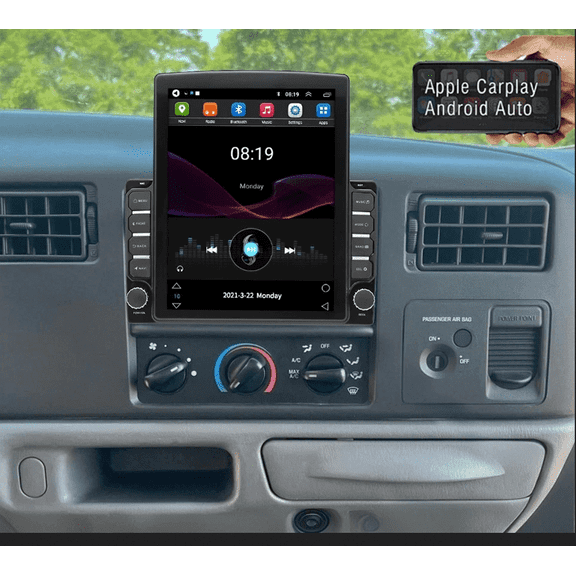 4GB+64GB Android 15 Car Stereo Fit For Ford F-250 Super Duty 1999-2003 - 9.7" Touch Screen GPS Nav Head Unit, with Wireless CarPlay & Android Auto, WiFi Bluetooth RDS DSP, Steering Wheel Control