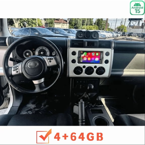 4GB+64GB Android 15 Car Stereo Radio Compatible for Toyota FJ Cruis 2007-2014 7 Inch GPS Navi Head Unit with Carplay Android Auto WiFi Bluetooth FM/RDS Car Player SWC Mirror Link