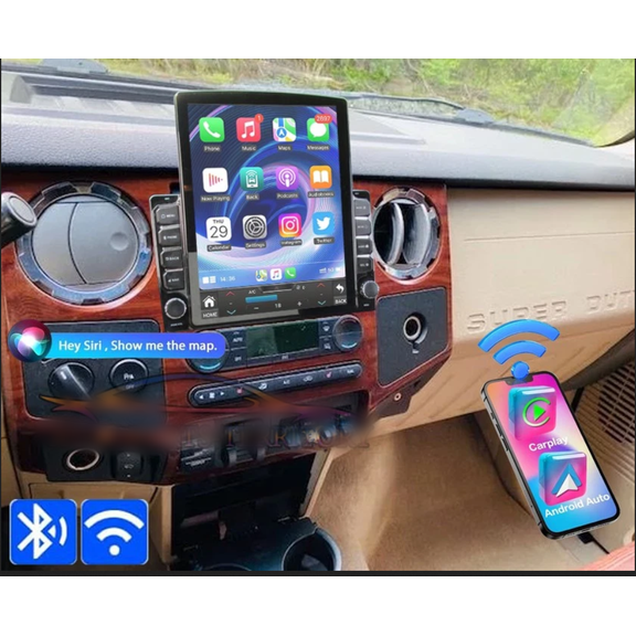 4GB+64GB Car Stereo Fit For Ford F250 F350 F450 F550 Super Duty 2006-2014 GPS Navigation, Android 15, 9.7In Touch Screen Head Unit with Wireless CarPlay/Android Auto, WiFi Bluetooth RDS DSP, SWC